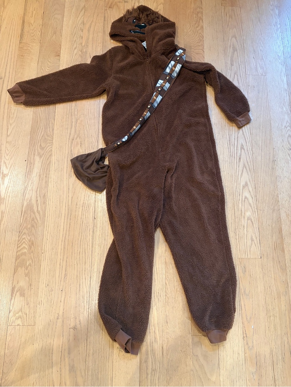 Star Wars Chewbacca Union Suit Brown Faux Fur Hooded Pajamas OnePiece Adult XL